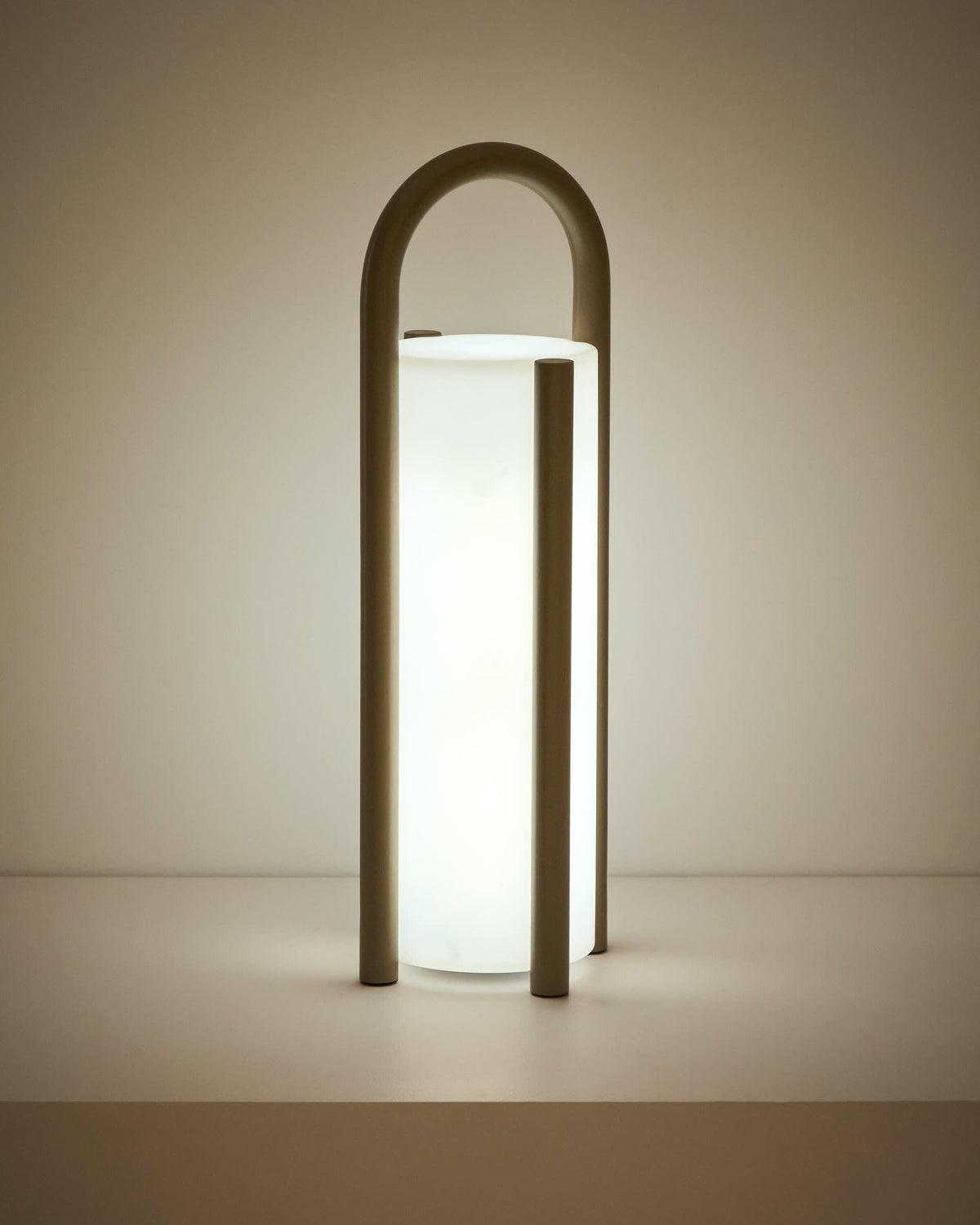Japandi Tischlampe Leros – groß, Taupe – weitere Ansicht
