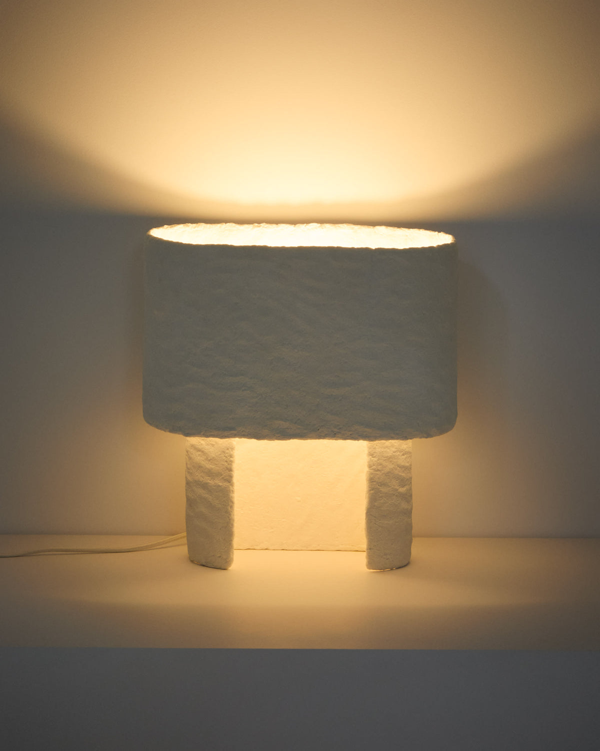 Japandi Tischlampe Bedala – Papier, Weiß – weitere Ansicht