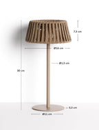 Japandi Solar-Tischlampe Aldet – Outdoor, Seil, Beige – weitere Ansicht