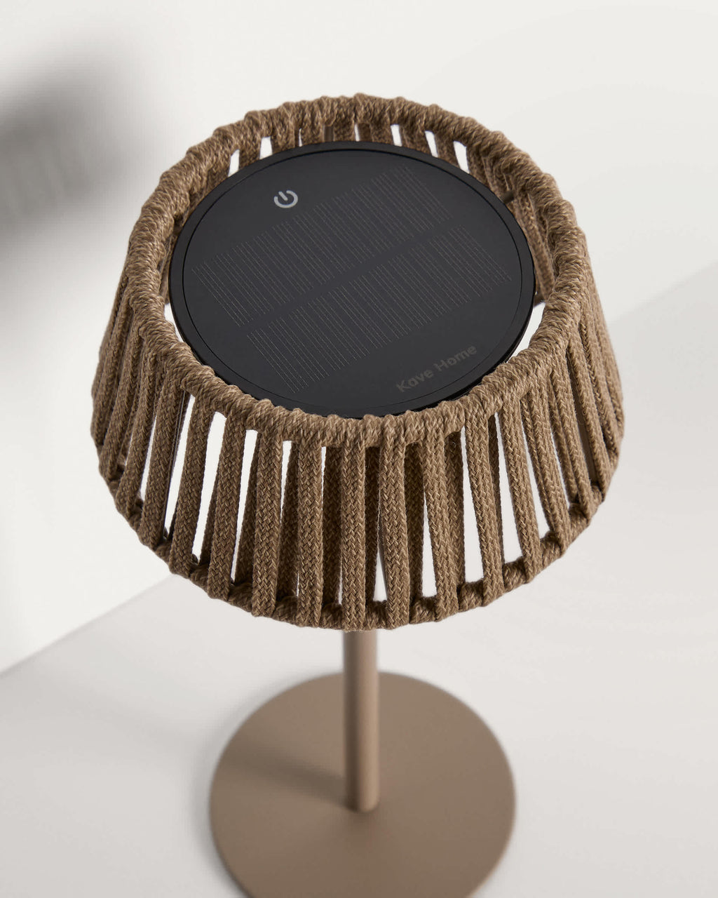 Japandi Solar-Tischlampe Aldet – Outdoor, Seil, Beige – weitere Ansicht