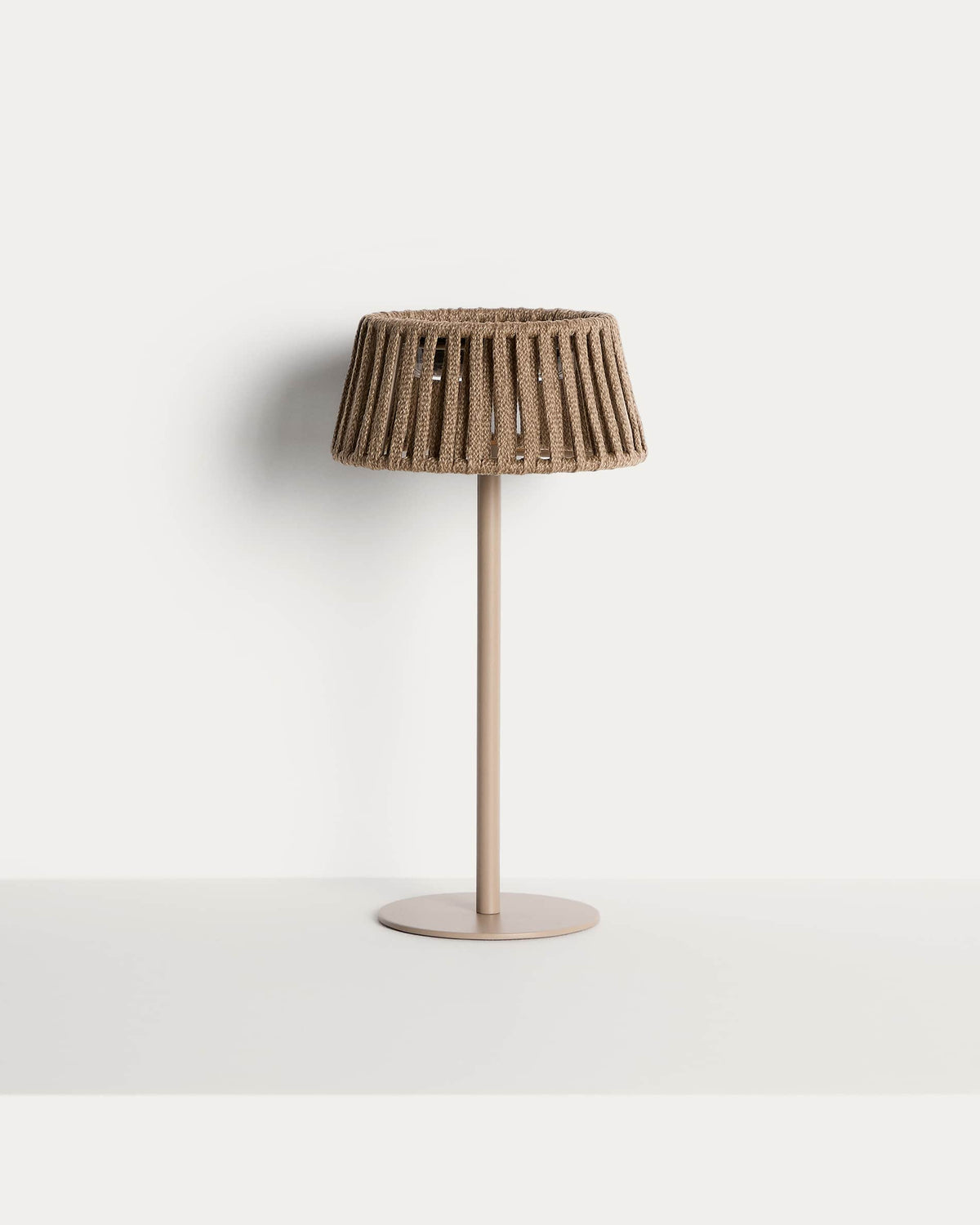 Japandi Solar-Tischlampe Aldet – Outdoor, Seil, Beige – Produktansicht