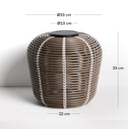 Japandi Solar-Tischlampe Garoina – Outdoor, Taupe, Ø 35 cm – weitere Ansicht