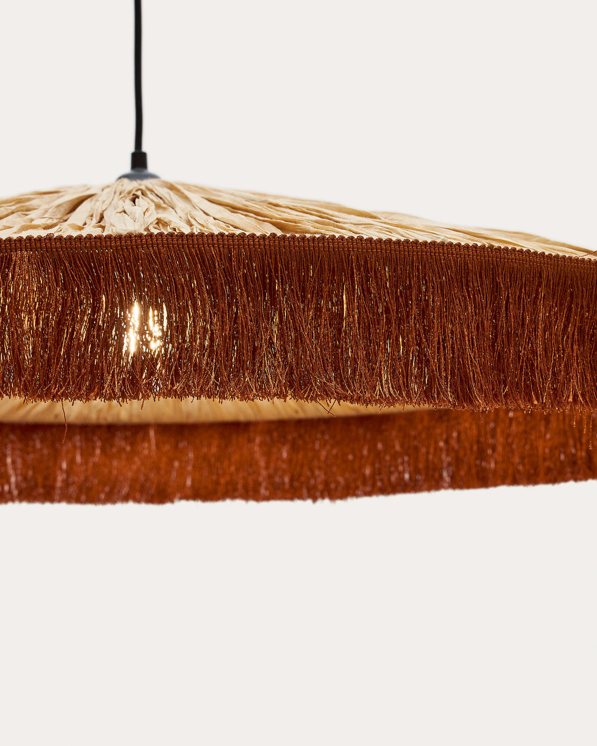 Japandi Pendelleuchte Pollensa – Rattan, Natur, Ø 75 cm – weitere Ansicht