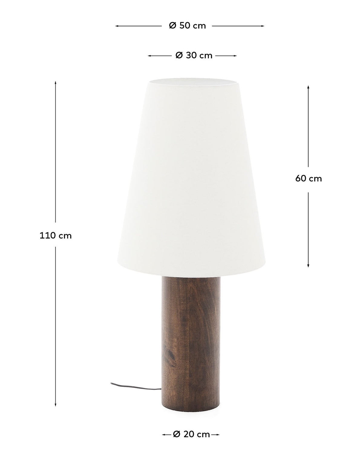 Japandi Stehlampe Marga – Massivholz, Dunkelbraun – weitere Ansicht