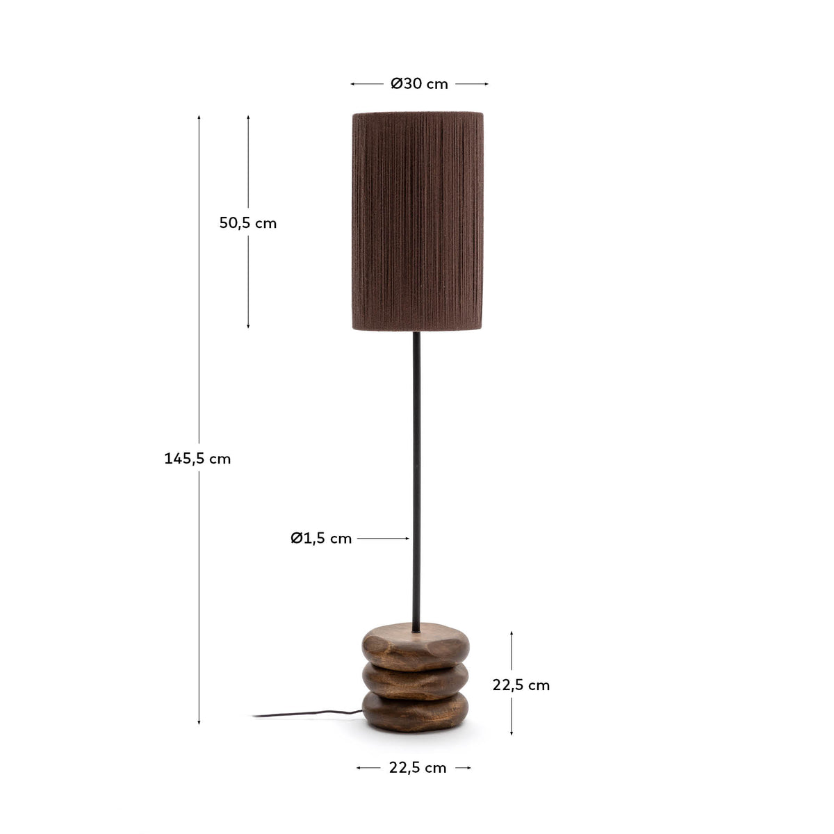 Japandi Stehlampe Kor – Akazie, Natur – weitere Ansicht