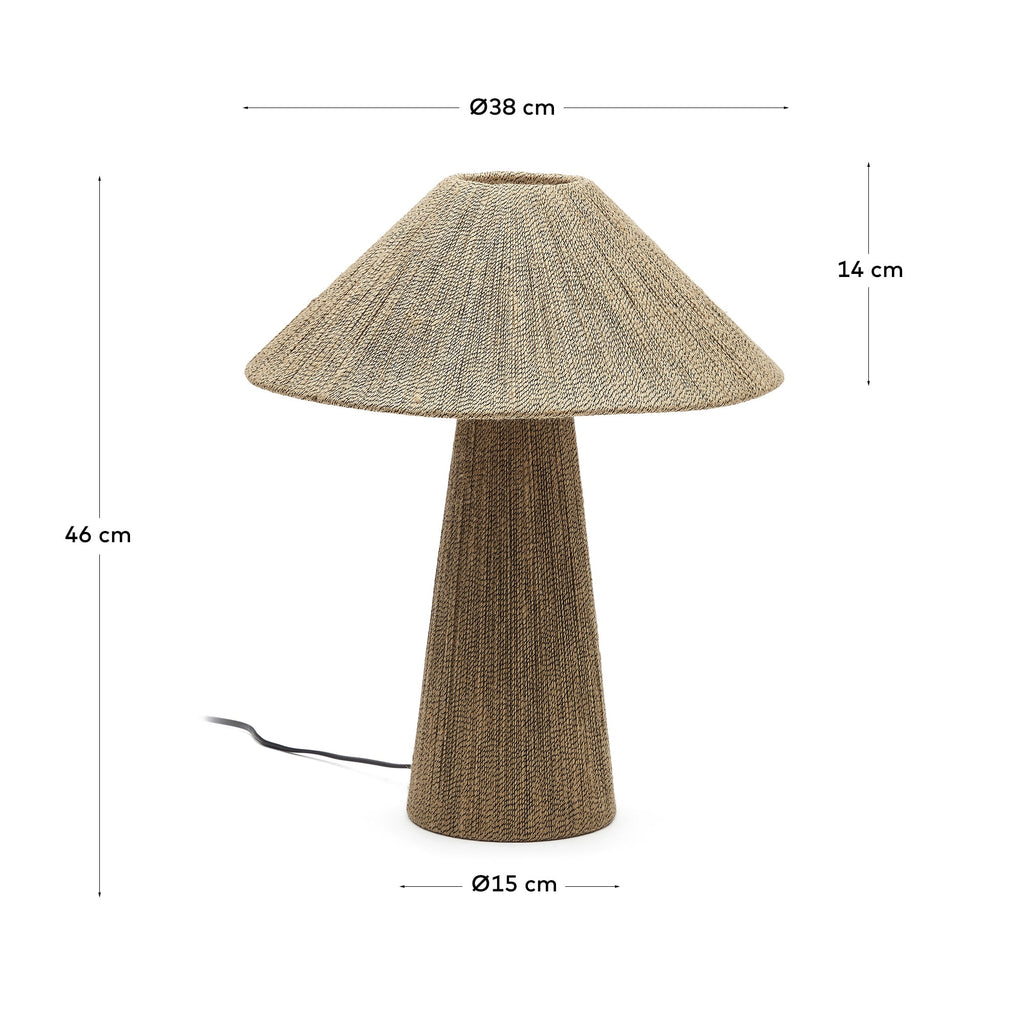 Japandi Tischlampe Renee – Jute, Braun – weitere Ansicht