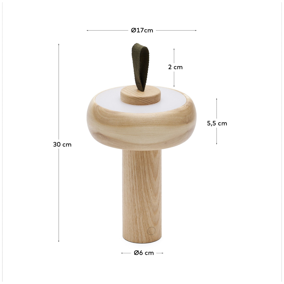 Japandi Tischlampe Luba – Esche, Grün – weitere Ansicht