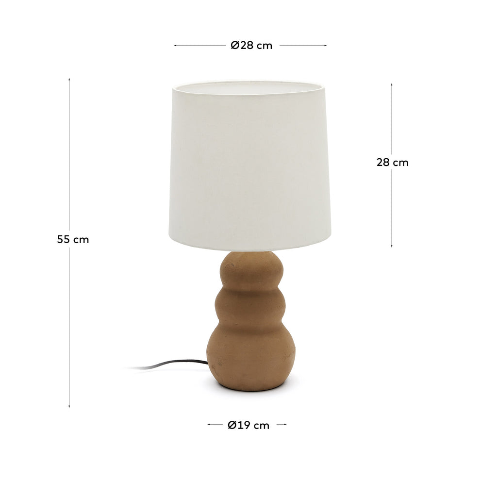 Japandi Tischlampe Madsen – Keramik, Terrakotta – weitere Ansicht