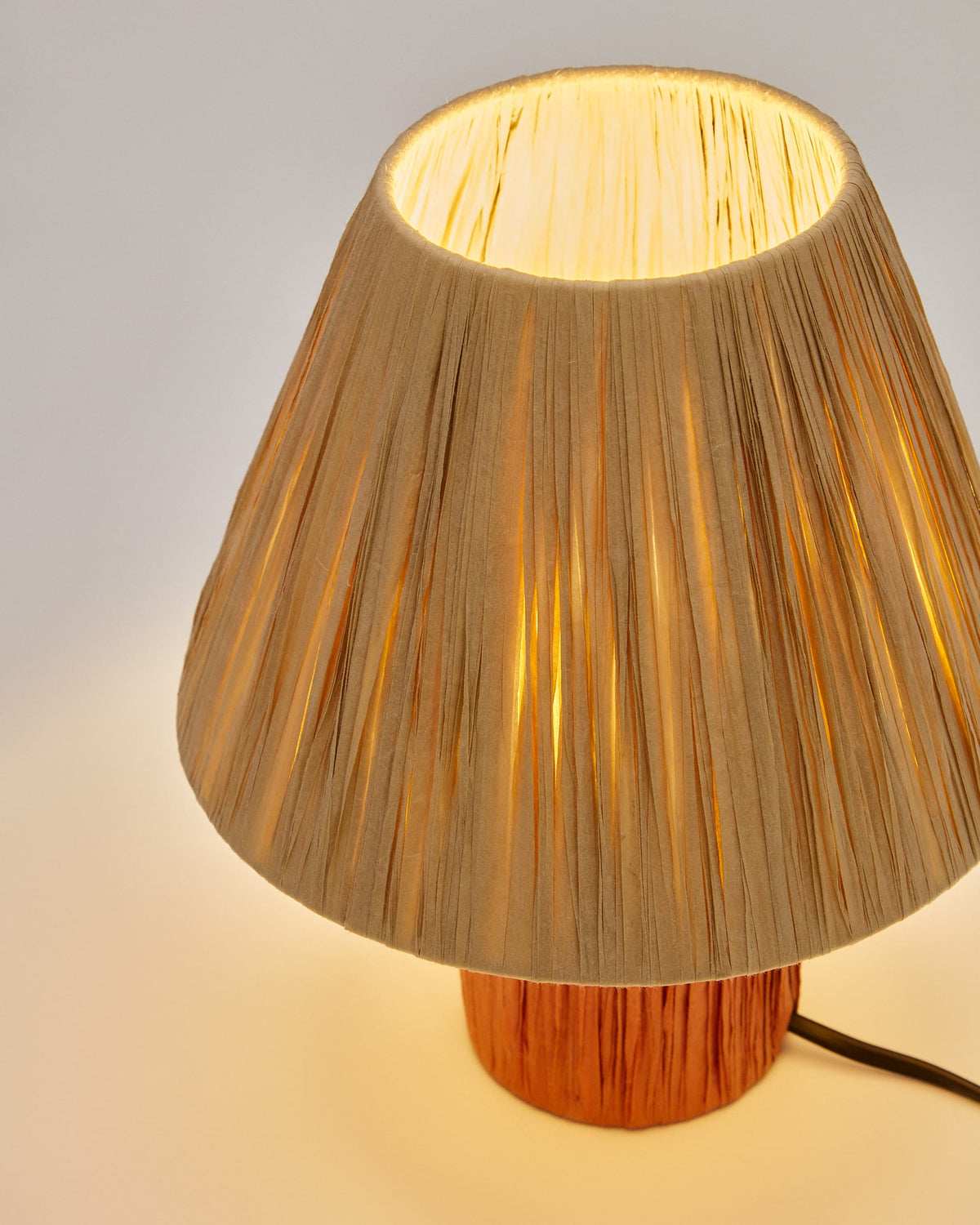 Japandi Tischlampe Pulmi – Rattan, Terrakotta – weitere Ansicht