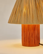 Japandi Tischlampe Pulmi – Rattan, Terrakotta – weitere Ansicht