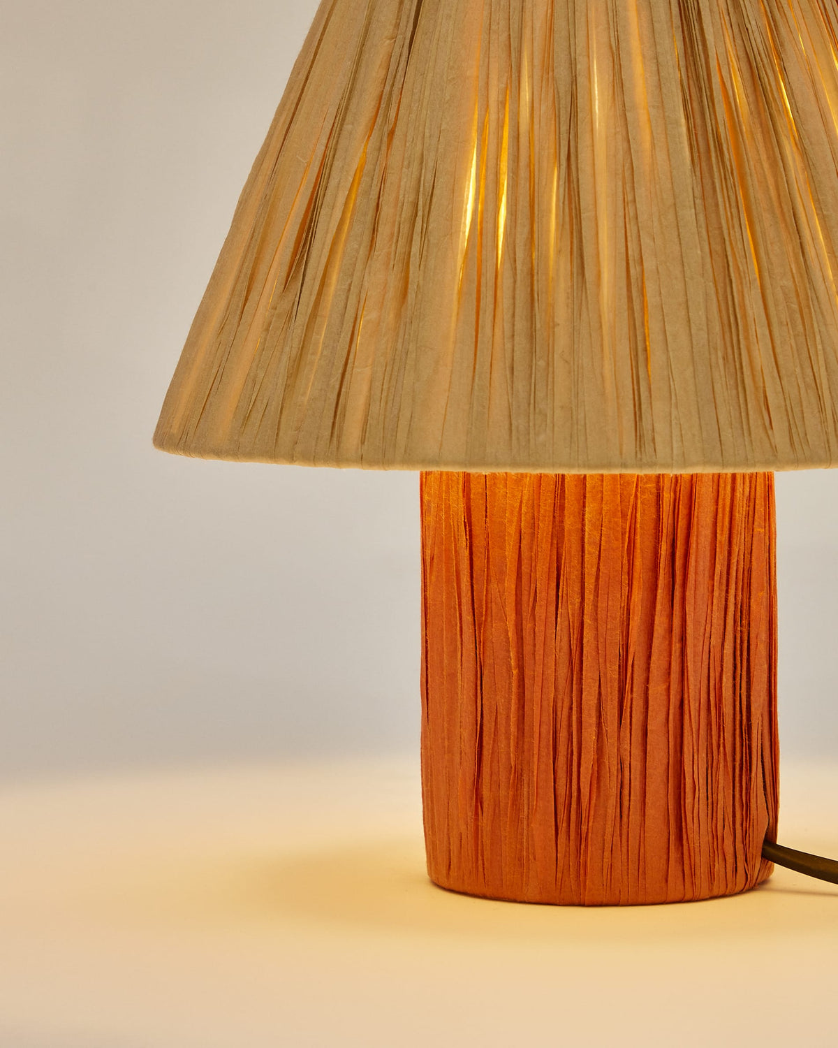 Japandi Tischlampe Pulmi – Rattan, Terrakotta – weitere Ansicht