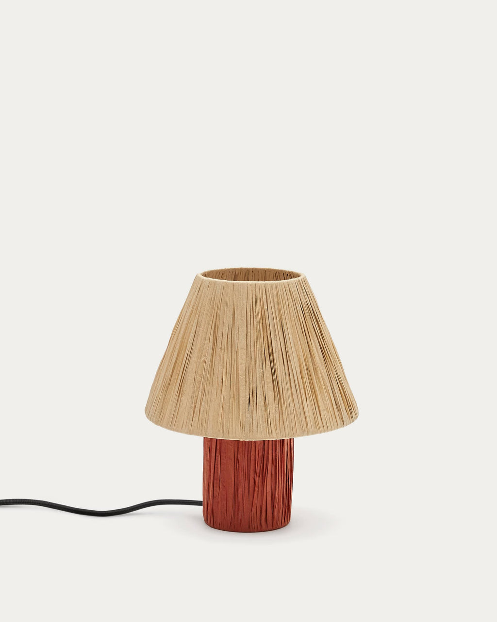Japandi Tischlampe Pulmi – Rattan, Terrakotta – Produktansicht