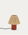 Japandi Tischlampe Pulmi – Rattan, Terrakotta – Produktansicht
