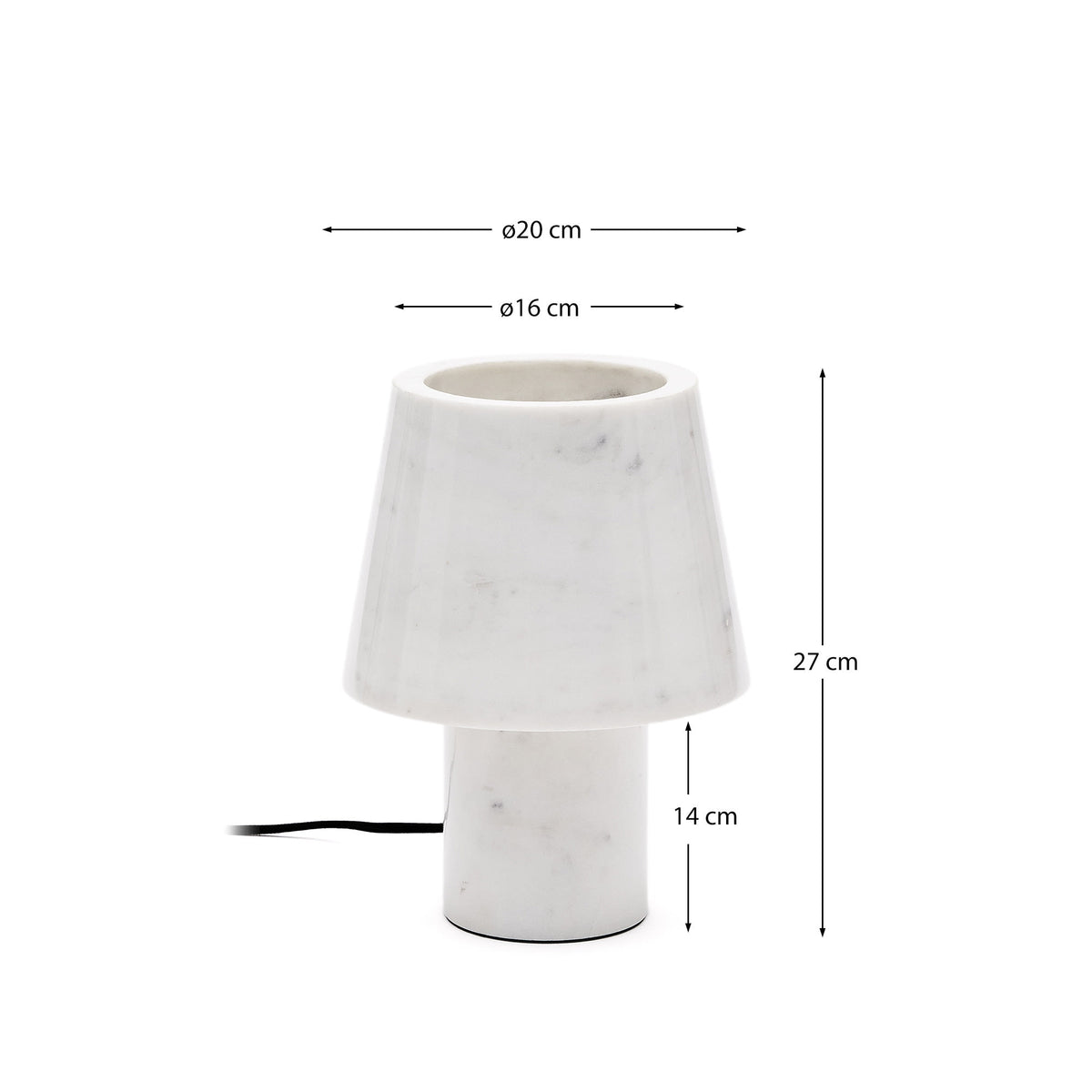 Japandi Tischlampe Alaro – Marmor, Weiß – weitere Ansicht