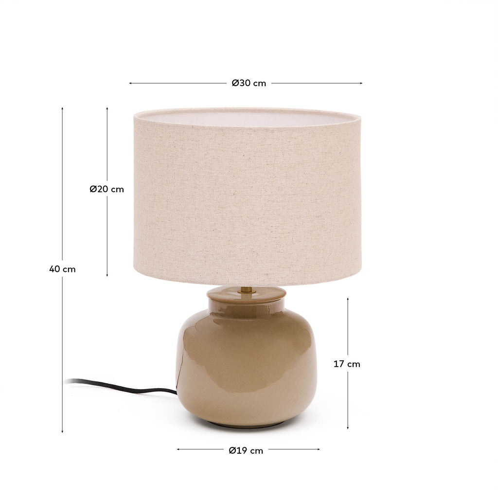 Japandi Tischlampe Tay – Keramik, Grün – weitere Ansicht