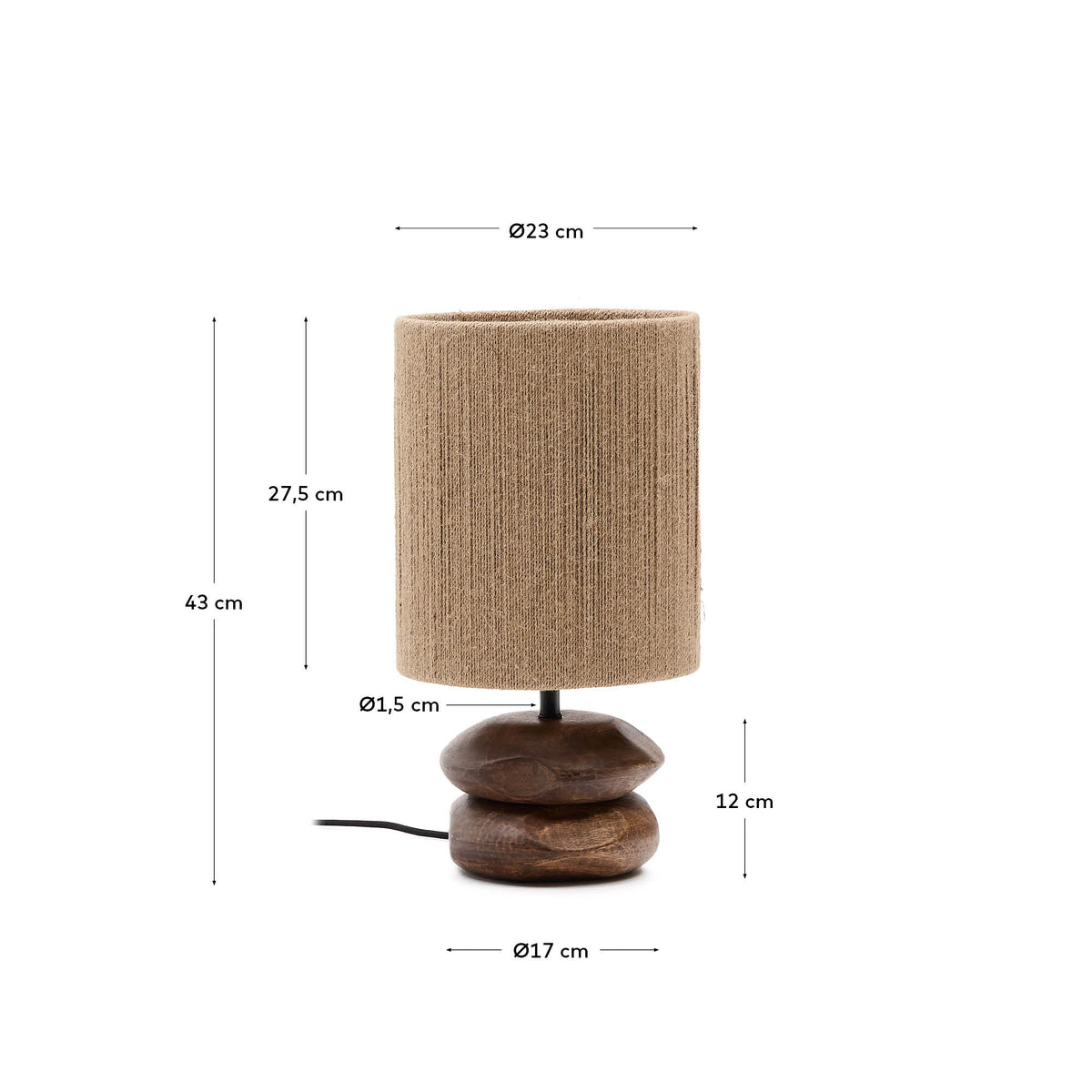 Japandi Tischlampe Kor – Akazie, Natur – weitere Ansicht