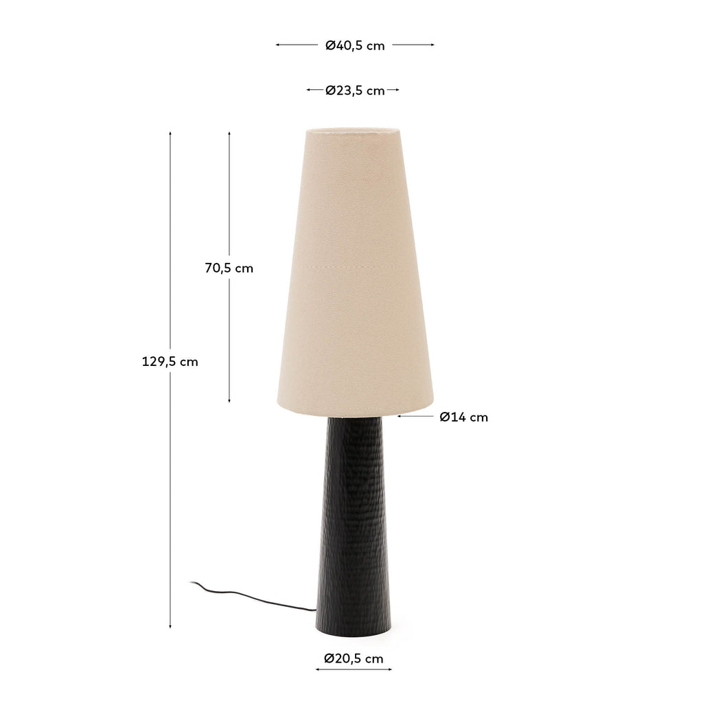 Japandi Stehlampe Senni – Metall, Schwarz – weitere Ansicht