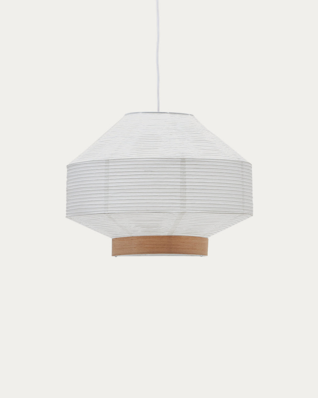 Japandi Lampenschirm Hila – Papier, Weiß, Ø 30 cm – Produktansicht