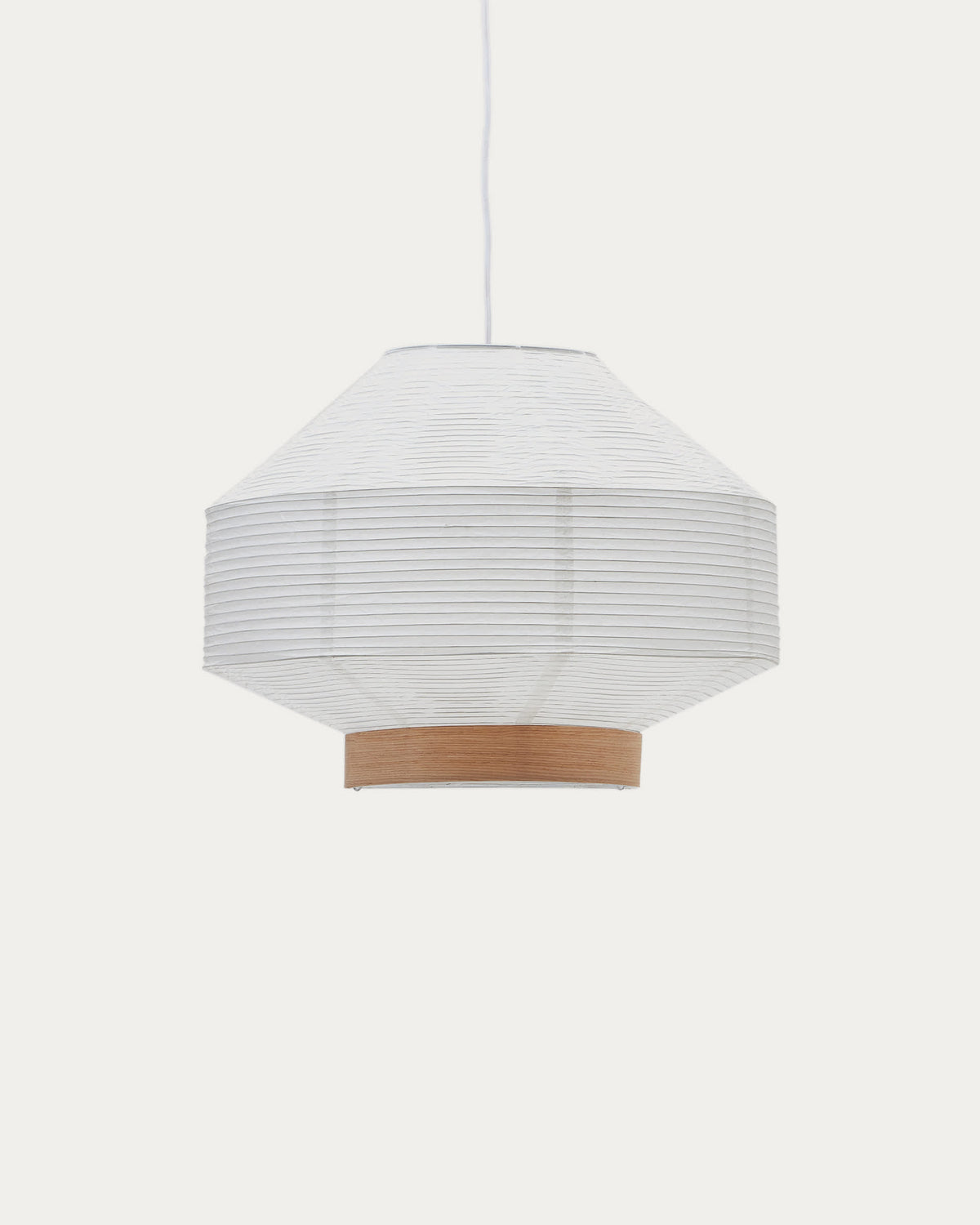 Japandi Lampenschirm Hila – Papier, Weiß, Ø 30 cm – Produktansicht