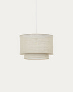 Japandi Lampenschirm Mariela – Leinen, Beige, Ø 40 × 34 cm – Produktansicht