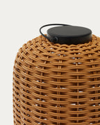 Japandi Tischlampe Saranella – Kunstrattan, Braun – weitere Ansicht