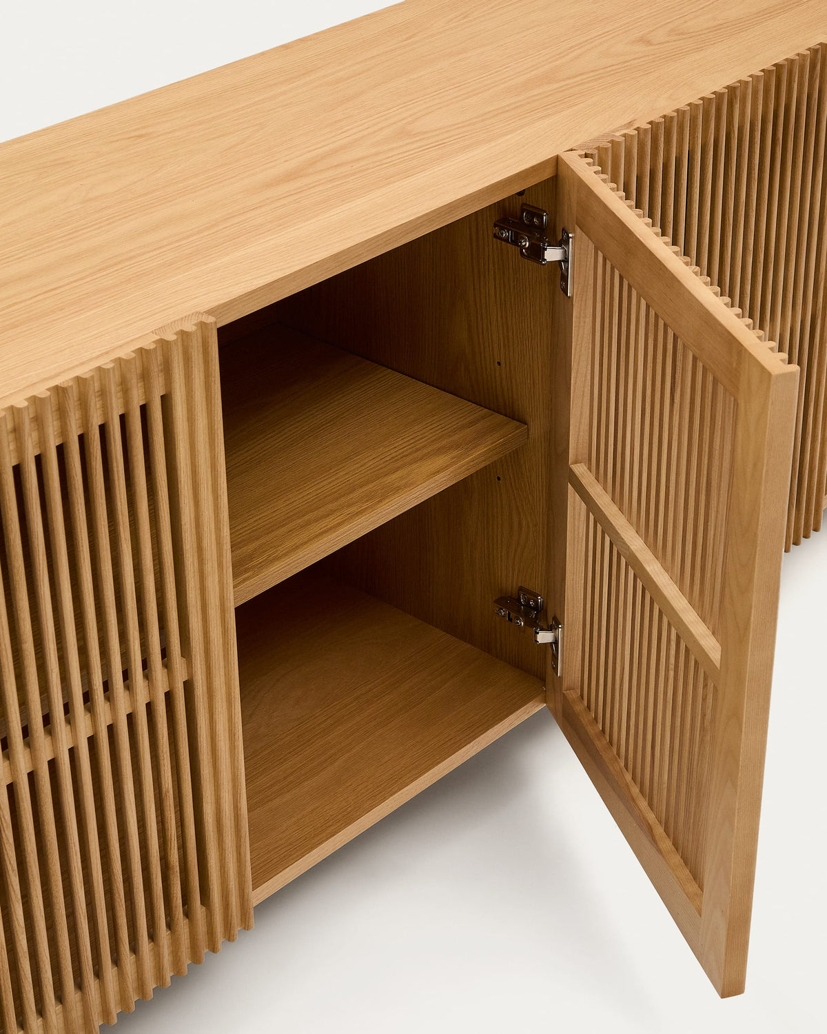 Japandi Sideboard Beyla – Eichenfurnier, Braun, 180 × 71,5 cm – weitere Ansicht