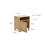 Japandi Nachttisch Beyla – Eichenfurnier, Braun, 53 × 62 cm – weitere Ansicht