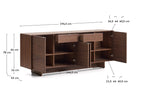 Japandi Highboard Norlen – Holzwerkstoff, Dunkelbraun, 194,5 × 78 cm – weitere Ansicht