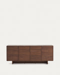 Japandi Highboard Norlen – Holzwerkstoff, Dunkelbraun, 194,5 × 78 cm – Produktansicht