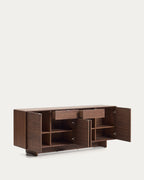 Japandi Highboard Norlen – Holzwerkstoff, Dunkelbraun, 194,5 × 78 cm – weitere Ansicht