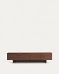 Japandi TV-Möbel Norlen – Holzwerkstoff, Dunkelbraun, 200 × 46 cm – Produktansicht