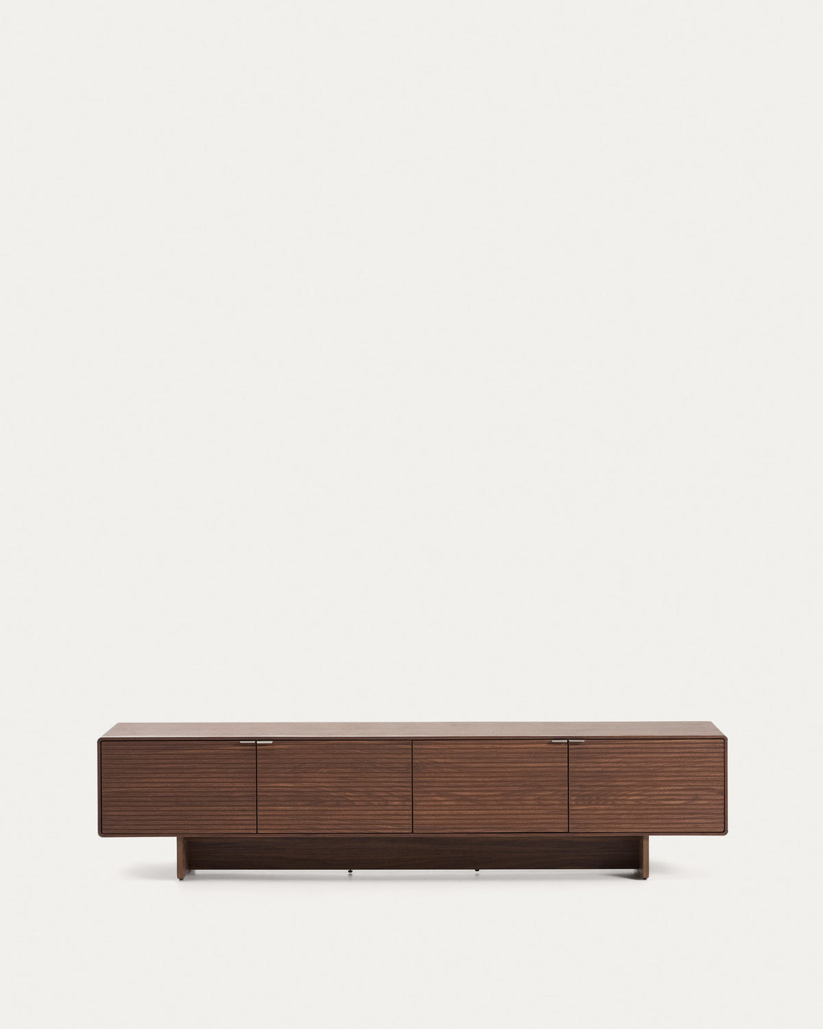 Japandi TV-Möbel Norlen – Holzwerkstoff, Dunkelbraun, 200 × 46 cm – Produktansicht