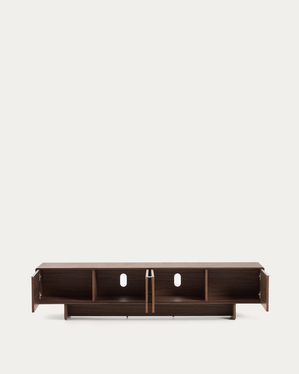 Japandi TV-Möbel Norlen – Holzwerkstoff, Dunkelbraun, 200 × 46 cm – weitere Ansicht