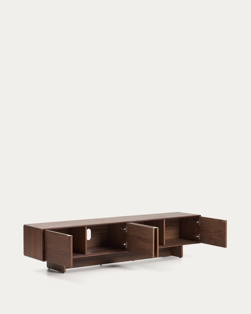 Japandi TV-Möbel Norlen – Holzwerkstoff, Dunkelbraun, 200 × 46 cm – weitere Ansicht