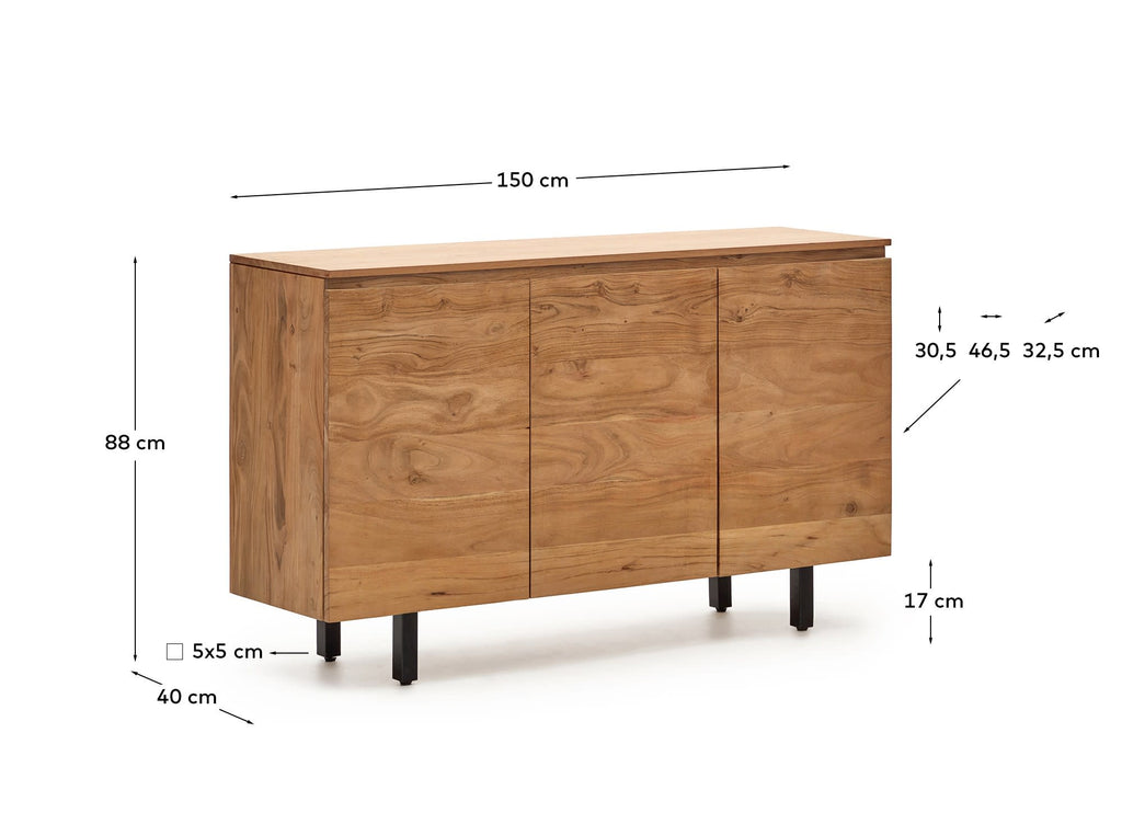 Japandi Sideboard Uxue – Akazie, Beige, 150 × 88 cm – weitere Ansicht