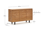 Japandi Sideboard Uxue – Akazie, Beige, 150 × 88 cm – weitere Ansicht