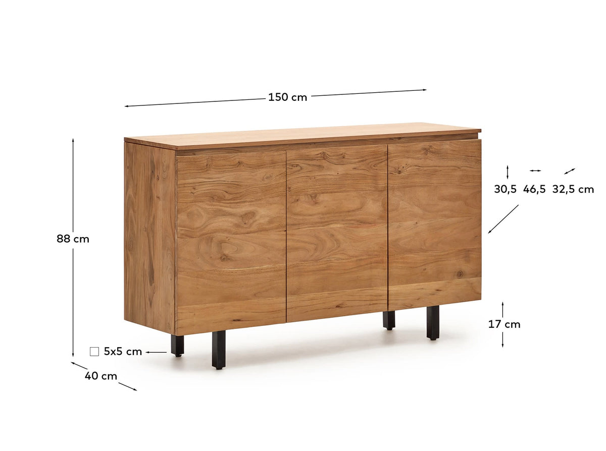 Japandi Sideboard Uxue – Akazie, Beige, 150 × 88 cm – weitere Ansicht