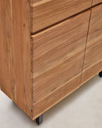Japandi Highboard Uxue – Akazie, Schwarz, 100 × 155 cm – weitere Ansicht
