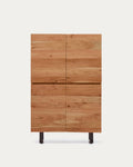Japandi Highboard Uxue – Akazie, Schwarz, 100 × 155 cm – Produktansicht