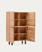 Japandi Highboard Uxue – Akazie, Schwarz, 100 × 155 cm – weitere Ansicht