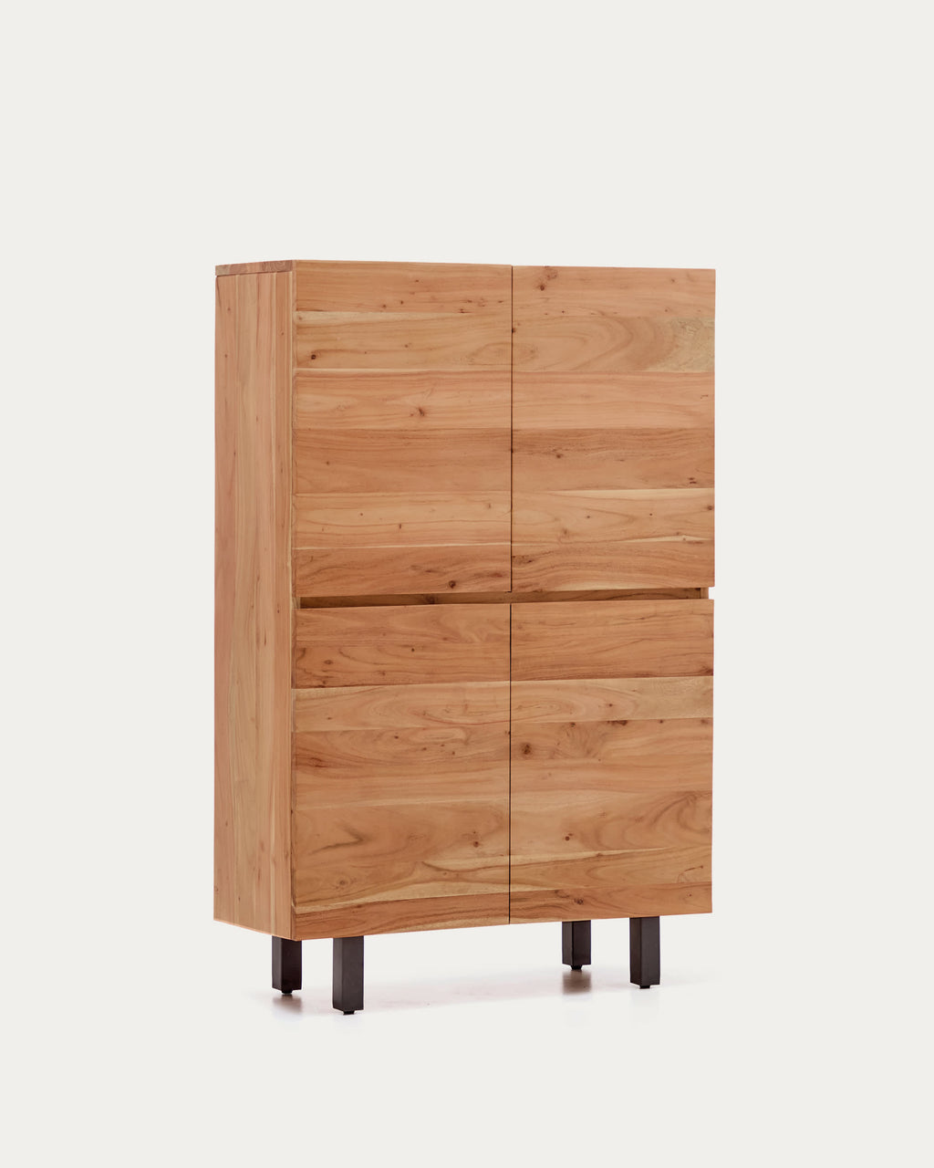 Japandi Highboard Uxue – Akazie, Schwarz, 100 × 155 cm – weitere Ansicht