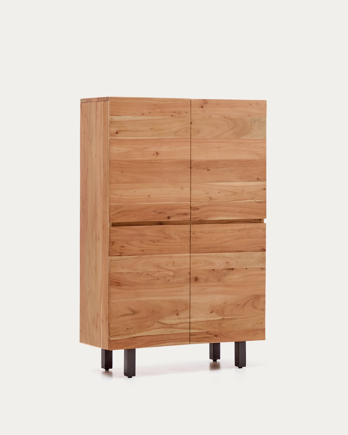 Japandi Highboard Uxue – Akazie, Schwarz, 100 × 155 cm – weitere Ansicht