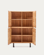 Japandi Highboard Uxue – Akazie, Schwarz, 100 × 155 cm – weitere Ansicht