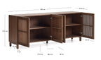 Japandi Sideboard Beyla – Eschenfurnier, Nussbaum, 180 × 71,5 cm – weitere Ansicht