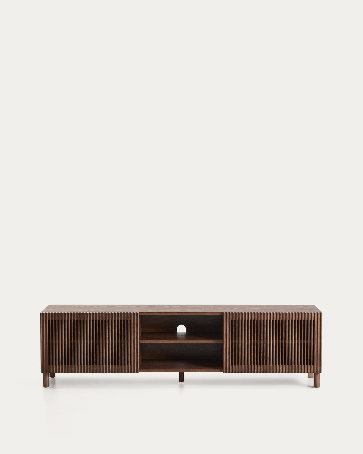 Japandi TV-Möbel Beyla – Eschenfurnier, Nussbaum, 180 × 49,5 cm – weitere Ansicht