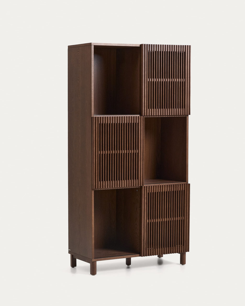 Japandi Regal Beyla – Holzwerkstoff, Nussbaum, 84,5 × 170 cm – Produktansicht