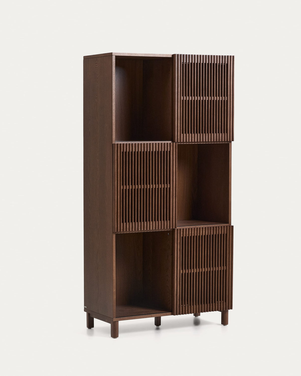 Japandi Regal Beyla – Holzwerkstoff, Nussbaum, 84,5 × 170 cm – Produktansicht