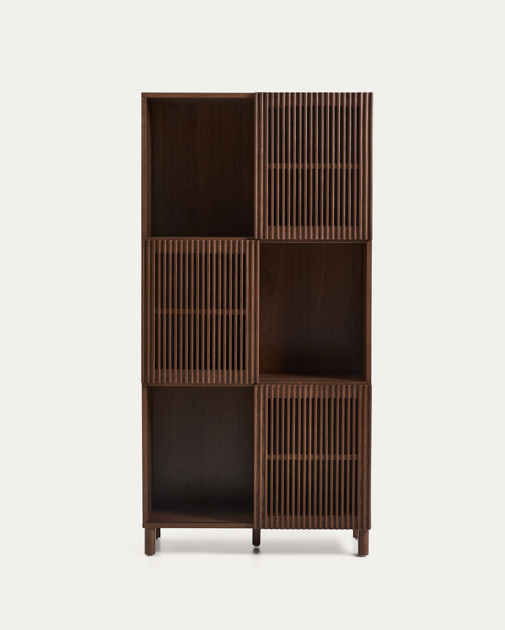 Japandi Regal Beyla – Holzwerkstoff, Nussbaum, 84,5 × 170 cm – weitere Ansicht