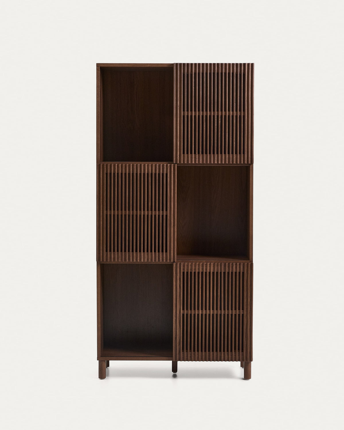 Japandi Regal Beyla – Holzwerkstoff, Nussbaum, 84,5 × 170 cm – weitere Ansicht