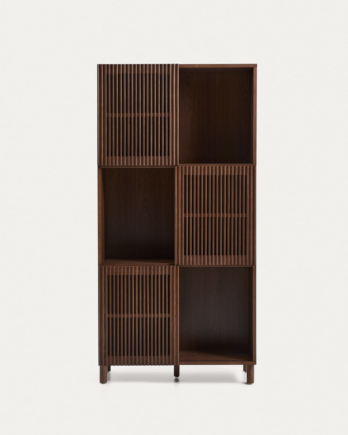 Japandi Regal Beyla – Holzwerkstoff, Nussbaum, 84,5 × 170 cm – weitere Ansicht